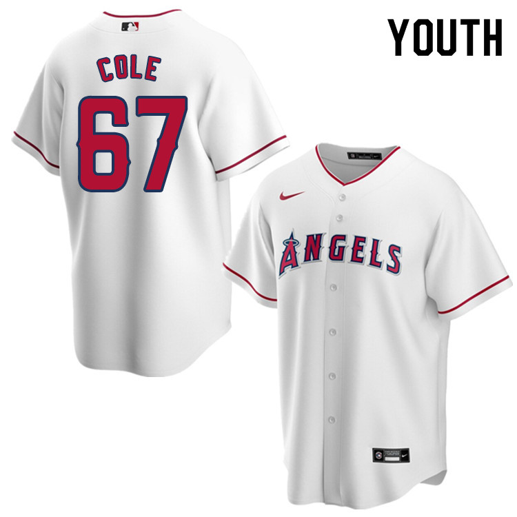 Nike Youth #67 Taylor Cole Los Angeles Angels Baseball Jerseys Sale-White